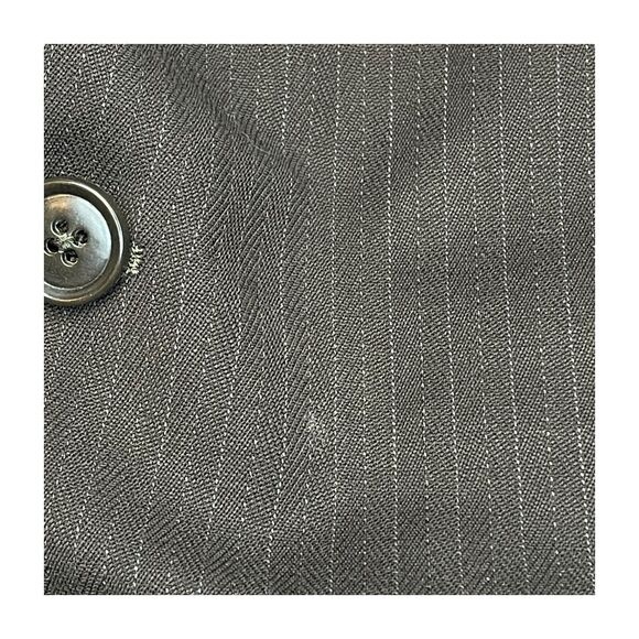 Andrew Fezza Blazer Jacket Men 42R Gray Striped Wool Notch Lapel Single Breasted - Picture 9 of 12